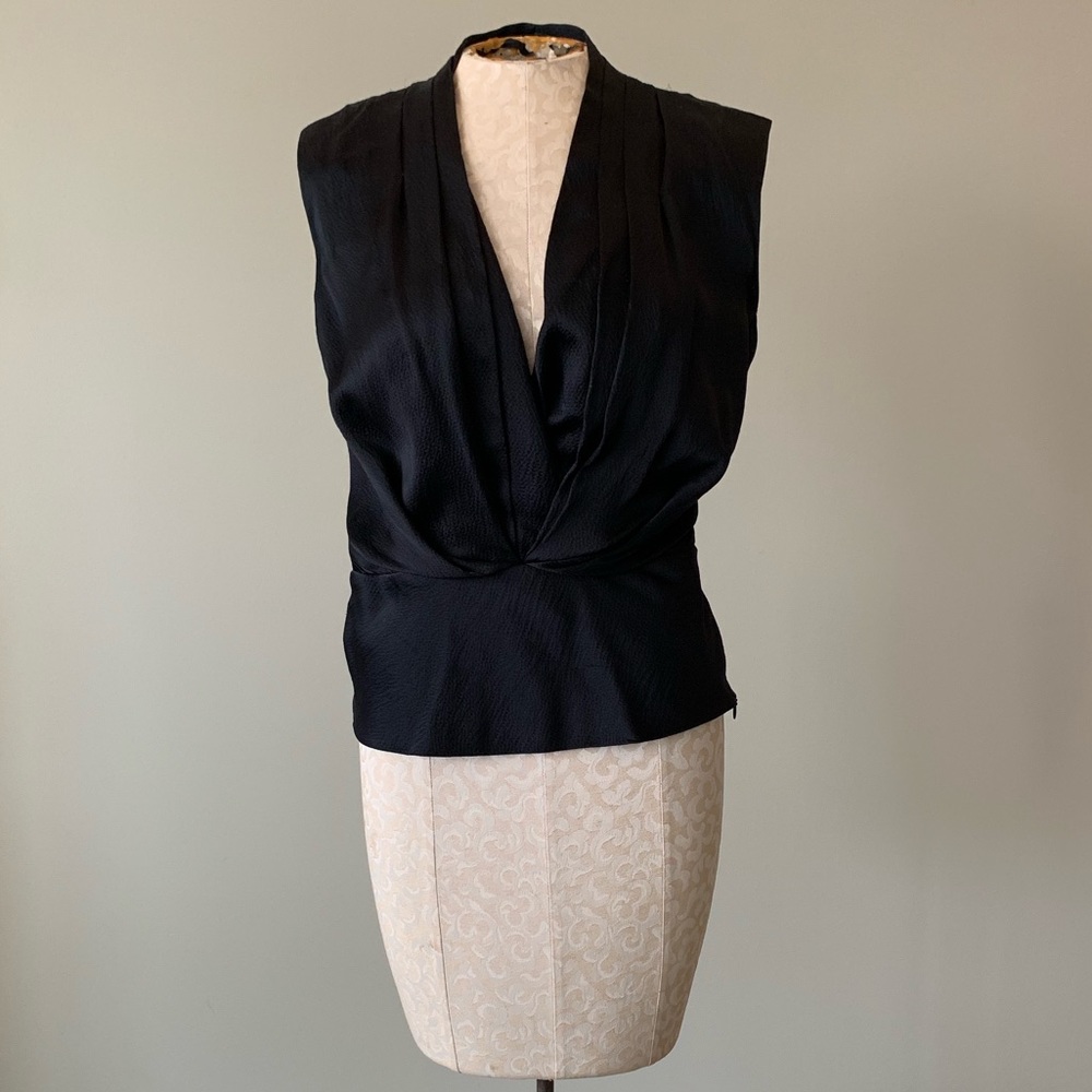 Rachel Roy Black Sleeveless Shirt